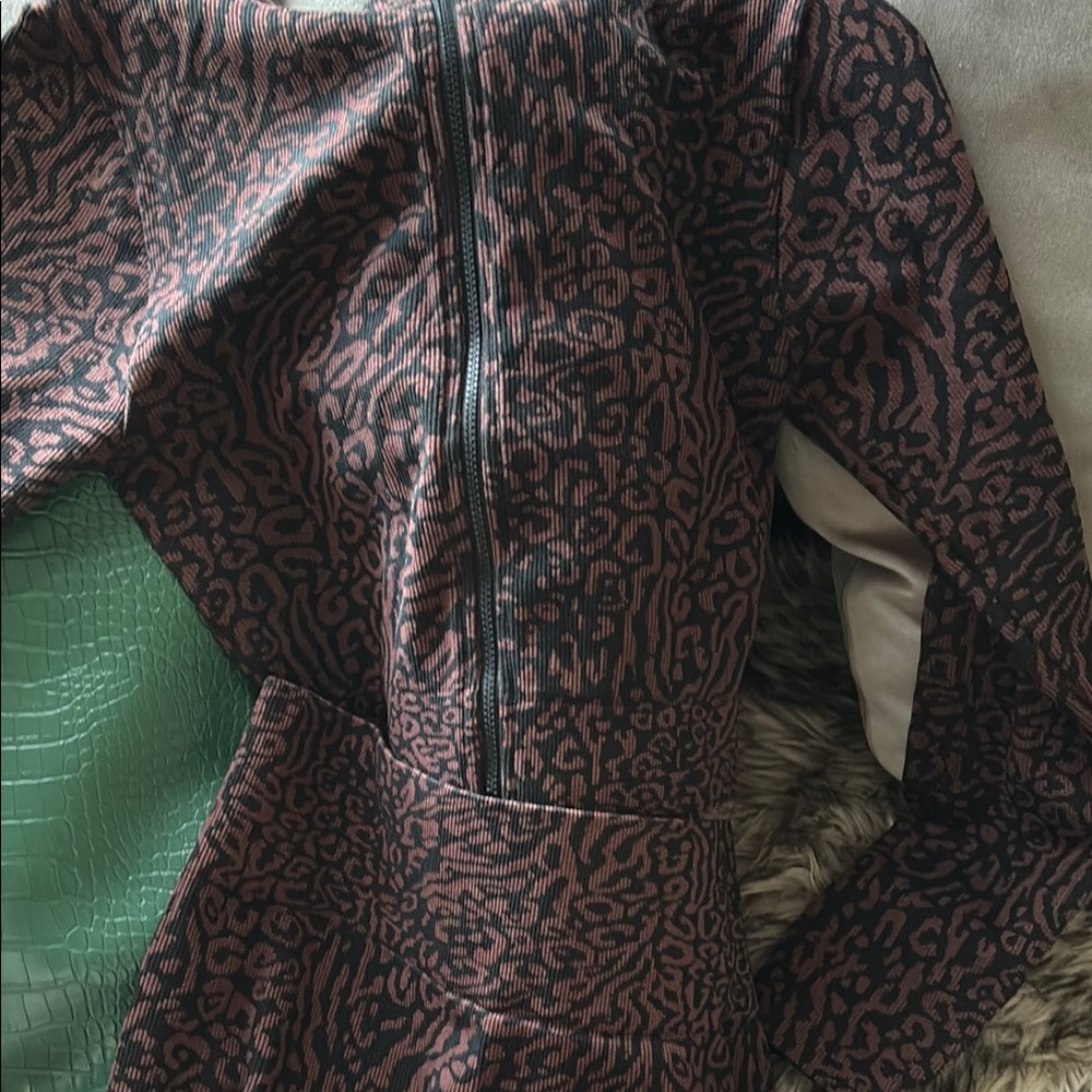 Animal Print Long Sleeve legging suit